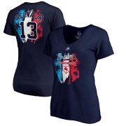 Wholesale Cheap Atlanta Braves #13 Ronald Acuna Jr. Majestic Women's 2019 Spring Training Name & Number V-Neck T-Shirt Navy
