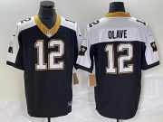 Wholesale Cheap Men's New Orleans Saints #12 Chris Olave Black 2023 FUSE 1987 Legacy Vapor Stitched Jersey