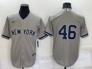 Wholesale Cheap Men's New York Yankees #46 Andy Pettitte Grey No Name Stitched MLB Cool Base Nike Jersey