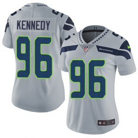 Wholesale Cheap Nike Seahawks #96 Cortez Kennedy Grey Alternate Women\'s Stitched NFL Vapor Untouchable Limited Jersey