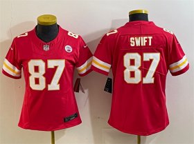 Cheap Women\'s Kansas City Chiefs #87 Taylor Swift Red 2023 F.U.S.E. Vapor Untouchable Limited Football Stitched Jersey(Run Small)