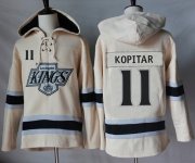 Wholesale Cheap Kings #11 Anze Kopitar Cream Sawyer Hooded Sweatshirt Stitched NHL Jersey