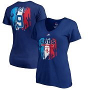 Wholesale Cheap Chicago Cubs #9 Javier Baez Majestic Women's 2019 Spring Training Name & Number V-Neck T-Shirt Royal