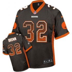 Wholesale Cheap Nike Browns #32 Jim Brown Brown Team Color Men\'s Stitched NFL Elite Drift Fashion Jersey
