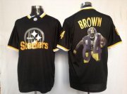 Wholesale Cheap Nike Steelers #84 Antonio Brown Black Men's NFL Game All Star Fashion Jersey