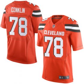 Wholesale Cheap Nike Browns #78 Jack Conklin Orange Alternate Men\'s Stitched NFL New Elite Jersey