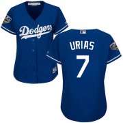 Wholesale Cheap Dodgers #7 Julio Urias Blue Alternate 2018 World Series Women's Stitched MLB Jersey