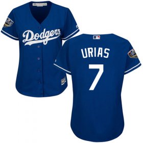 Wholesale Cheap Dodgers #7 Julio Urias Blue Alternate 2018 World Series Women\'s Stitched MLB Jersey