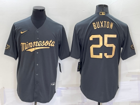 Wholesale Men\'s Minnesota Twins #25 Byron Buxton Grey 2022 All Star Stitched Cool Base Nike Jersey
