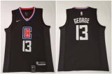 Wholesale Cheap Clippers 13 Paul George Black Nike Swingman Jersey