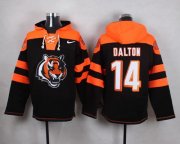 Wholesale Cheap Nike Bengals #14 Andy Dalton Black Player Pullover NFL Hoodie