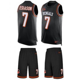 Wholesale Cheap Nike Bengals #7 Boomer Esiason Black Team Color Men\'s Stitched NFL Limited Tank Top Suit Jersey
