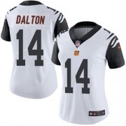 Wholesale Cheap Nike Bengals #14 Andy Dalton White Women's Stitched NFL Limited Rush Jersey