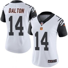 Wholesale Cheap Nike Bengals #14 Andy Dalton White Women\'s Stitched NFL Limited Rush Jersey