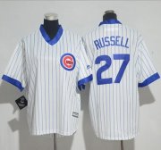 Wholesale Cheap Cubs #27 Addison Russell White(Blue Strip) Cooperstown Stitched Youth MLB Jersey