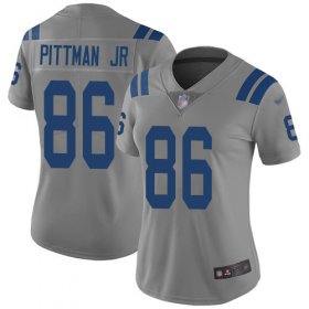Wholesale Cheap Nike Colts #86 Michael Pittman Jr. Gray Women\'s Stitched NFL Limited Inverted Legend Jersey