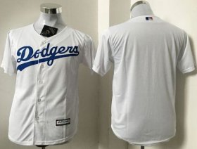Wholesale Cheap Dodgers Blank White Cool Base Stitched Youth MLB Jersey