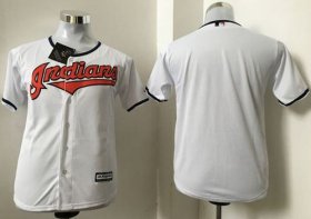 Wholesale Cheap Indians Blank White Cool Base Stitched Youth MLB Jersey
