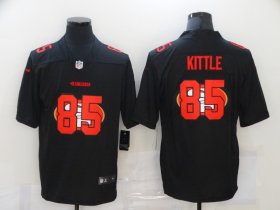 Wholesale Cheap Men\'s San Francisco 49ers #85 George Kittle Black 2020 Shadow Logo Vapor Untouchable Stitched NFL Nike Limited Jersey