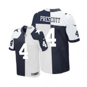 Wholesale Cheap Nike Cowboys #4 Dak Prescott Navy Blue/White Men's Stitched NFL Elite Split Jersey