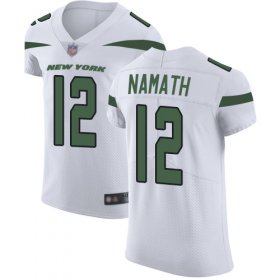 Wholesale Cheap Nike Jets #12 Joe Namath White Men\'s Stitched NFL Vapor Untouchable Elite Jersey