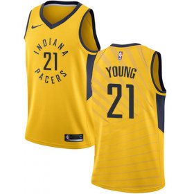 Wholesale Cheap Nike Pacers #21 Thaddeus Young Gold NBA Swingman Statement Edition Jersey