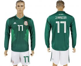 Wholesale Cheap Mexico #17 J.Rascon Home Long Sleeves Soccer Country Jersey