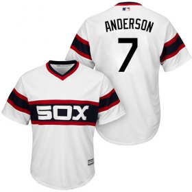 Wholesale Cheap White Sox #7 Tim Anderson White New Cool Base Alternate Home Stitched MLB Jersey