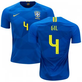 Wholesale Cheap Brazil #4 Gil Away Kid Soccer Country Jersey
