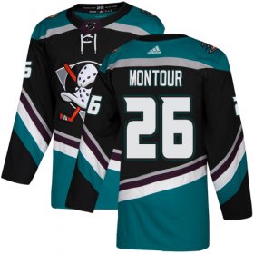 Wholesale Cheap Adidas Ducks #26 Brandon Montour Black/Teal Alternate Authentic Youth Stitched NHL Jersey