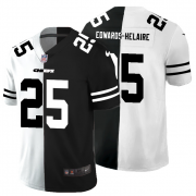 Cheap Kansas City Chiefs #25 Clyde Edwards-Helaire Men's Black V White Peace Split Nike Vapor Untouchable Limited NFL Jersey