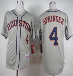 Wholesale Cheap Astros #4 George Springer Grey Cool Base Stitched MLB Jersey