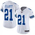 Wholesale Cheap Nike Cowboys #21 Ezekiel Elliott White Women's Stitched NFL Vapor Untouchable Limited Jersey