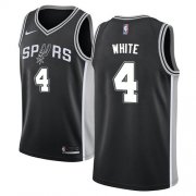 Wholesale Cheap Men's Nike San Antonio Spurs #4 Derrick White Black Basketball Swingman Icon Edition Jersey