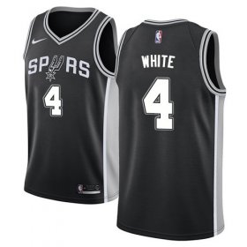 Wholesale Cheap Men\'s Nike San Antonio Spurs #4 Derrick White Black Basketball Swingman Icon Edition Jersey