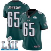 Wholesale Cheap Nike Eagles #65 Lane Johnson Midnight Green Team Color Super Bowl LII Men's Stitched NFL Vapor Untouchable Limited Jersey