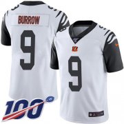 Wholesale Cheap Nike Bengals #9 Joe Burrow White Youth Stitched NFL Limited Rush 100th Season Jersey