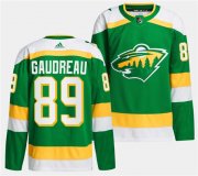Cheap Men's Minnesota Wild #89 Frederick Gaudreau Green 2023-24 Stitched Jersey