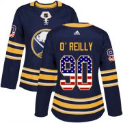 Wholesale Cheap Adidas Sabres #90 Ryan O'Reilly Navy Blue Home Authentic USA Flag Women's Stitched NHL Jersey
