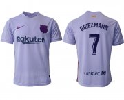 Wholesale Cheap Men 2021-2022 Club Barcelona away aaa version purple 7 Soccer Jerseys