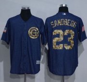 Wholesale Cheap Cubs #23 Ryne Sandberg Denim Blue Salute to Service Stitched MLB Jersey