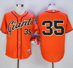Wholesale Cheap Giants #35 Brandon Crawford Orange Alternate Cool Base Stitched MLB Jersey
