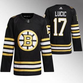 Cheap Men\'s Boston Bruins #17 Milan Lucic Black 100th Anniversary StitchedStitched Jersey