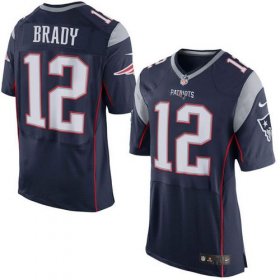 Wholesale Cheap Nike Patriots #12 Tom Brady Navy Blue Team Color Men\'s Stitched NFL New Elite Jersey