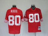 Wholesale Cheap Mitchell and Ness 49ers Jerry Rice #80 Stitched Red NFL Jersey