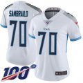 Wholesale Cheap Nike Titans #70 Ty Sambrailo White Women's Stitched NFL 100th Season Vapor Untouchable Limited Jersey
