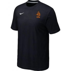 Wholesale Cheap Nike Holland 2014 World Small Logo Soccer T-Shirt Black