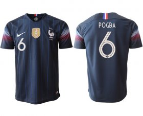 Wholesale Cheap France #6 Pogba Home Thai Version Soccer Country Jersey