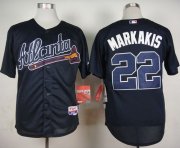Wholesale Cheap Braves #22 Nick Markakis Blue Cool Base Stitched MLB Jersey