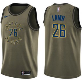 Wholesale Cheap Nike Pacers #26 Jeremy Lamb Green Salute to Service NBA Swingman Jersey